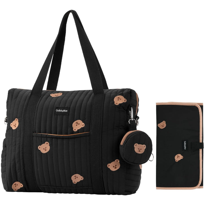 Large Diaper Bag Tote, Maternity Travel Diaper Tote, Multifunction Baby Bag, Baby Nappy Bags, Messenger Bag (Medium - Bears)