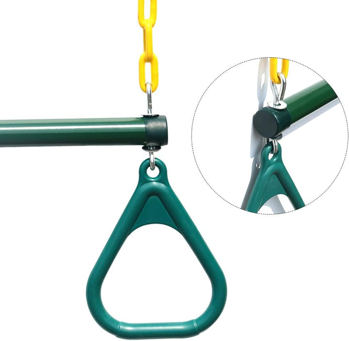 18'' Trapeze Swing Bar Rings 48'' Heavy Duty Plastic Coated Chains Swing Set Accessories