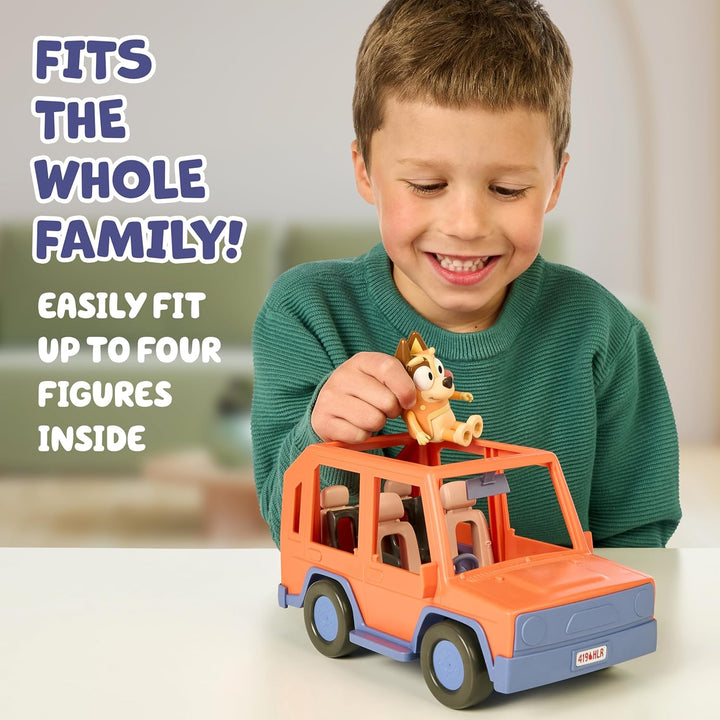 Heeler Family Road Trip Big Car Toy, Articulated, Customizable Interactive Toddler Toy Car with 2.5” Chilli Figure, Toddler Cars for Ages 3+