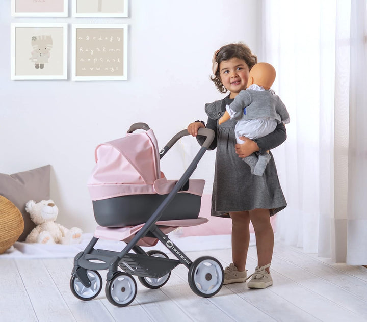 - Bébé Confort - Stroller + Pushchair 3 in 1 - for Babies and Dolls - Quiet and Multidirectional Wheels - Basket Of