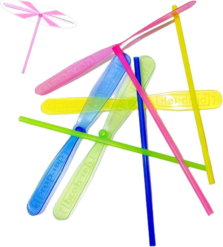 36 Pieces Hand Helicopter Spinner Hand Rub Plastic Propeller Outdoor Flying Plastic Dragonfly Toy Random Color Toy Helicopte