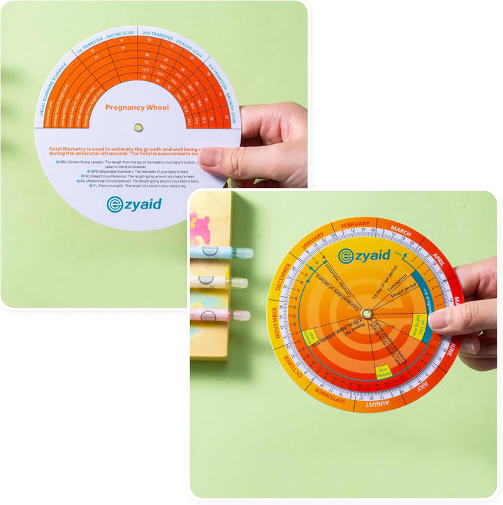 Pregnancy Wheel, Due Date OB-GYN Calculator with CRL, BPD, HC AC and FL Guide, EDC Wheel for Pregnant Women/Healthcare Providers