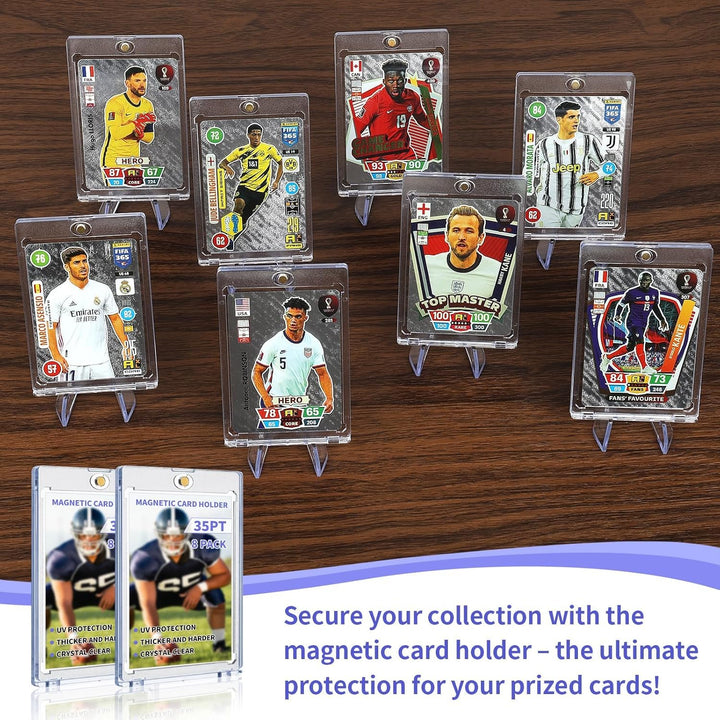 Magnetic Card Holders for Trading Cards, 8 Pack 35Pt Sports Card Holder, UV Protection Plastic Hard Card Protector Clear Card Slabs for Collectible Baseball Cards, Game Cards