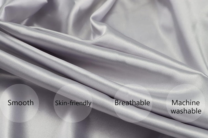 Satin Pack N Play Sheet Set 2 Pack Ultra Soft Silk Fitted Mini Crib Sheets Playard Sheet Protect for Baby Hair and Skin, Grey & Pink