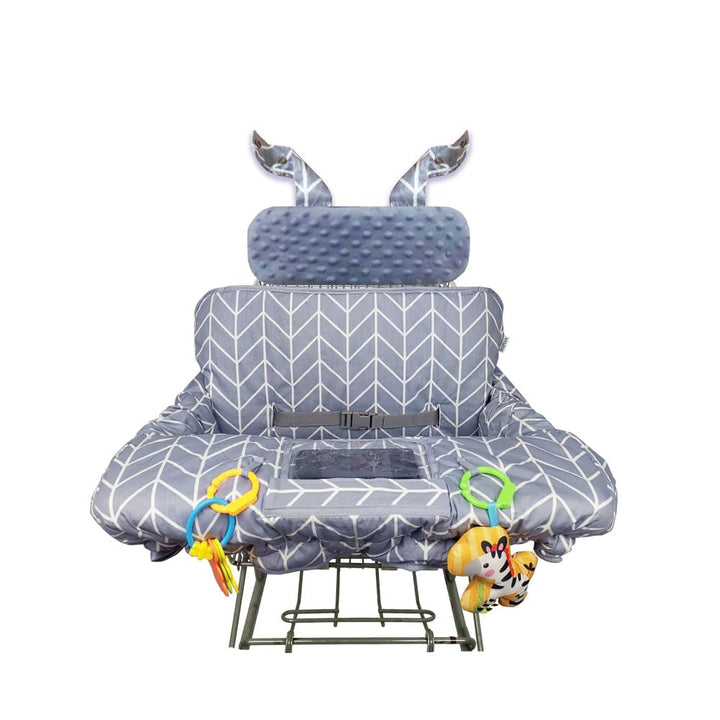 Shopping Cart Cover for Baby  Cotton High Chair Cover, Reversible, Machine Washable for Infant, Toddler, Boy or Girl (Grey Arrow Print)