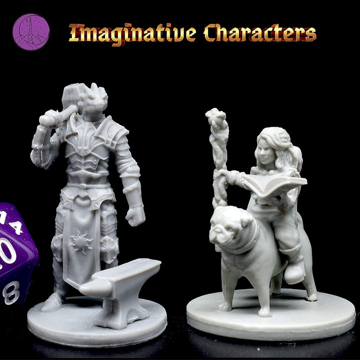 Hero, Player-Character, NPC DND Miniatures, 28Mm32Mm Unpainted D&D Minis Dungeons & Dragons Figures D D Bulk Pathfinder Fantasy Tabletop Fantasy Minis Set