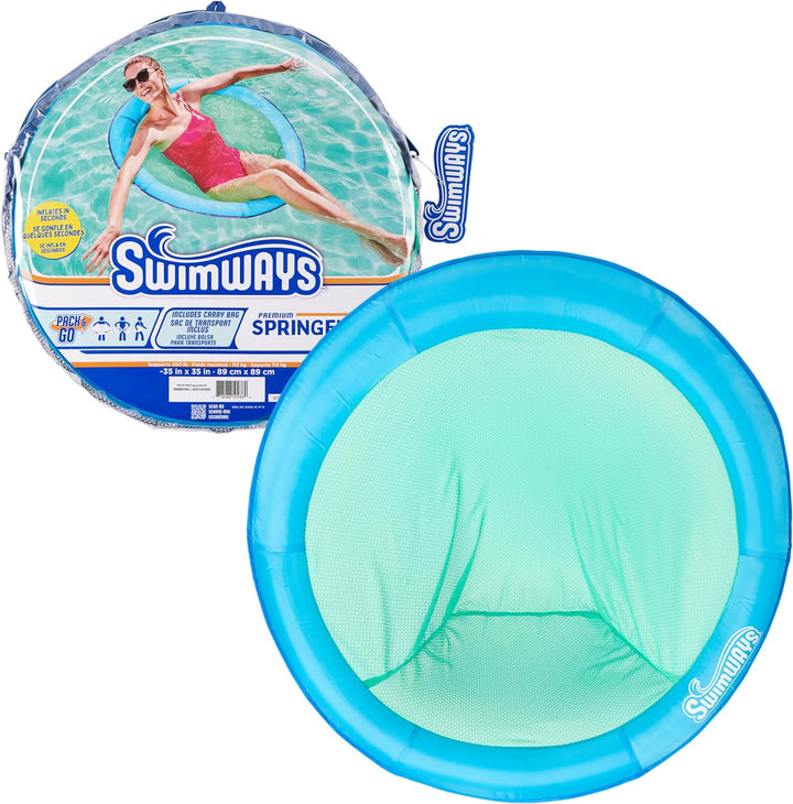 Spring Float Premium Papasan Pool Lounger, Inflatable Pool Floats Adult with Fast Inflation for Ages 15 & Up