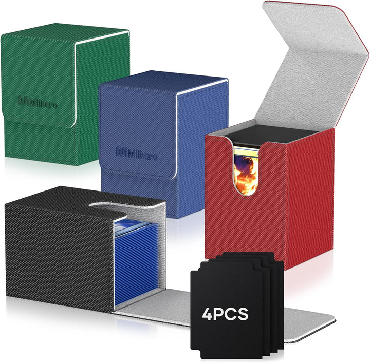 Card Deck Case for Trading Cards 1800+, Trading Card Storage Box with 10 Dividers and 3 Foam Stoppers, Leather Magnetic Closure Commander Deck Box Fit for Yugioh, MTG and Sport Cards