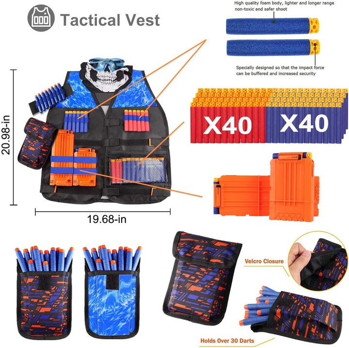 2 Sets Tactical Vest Kits Compatible with Nerf Guns N-Strike Elite Series