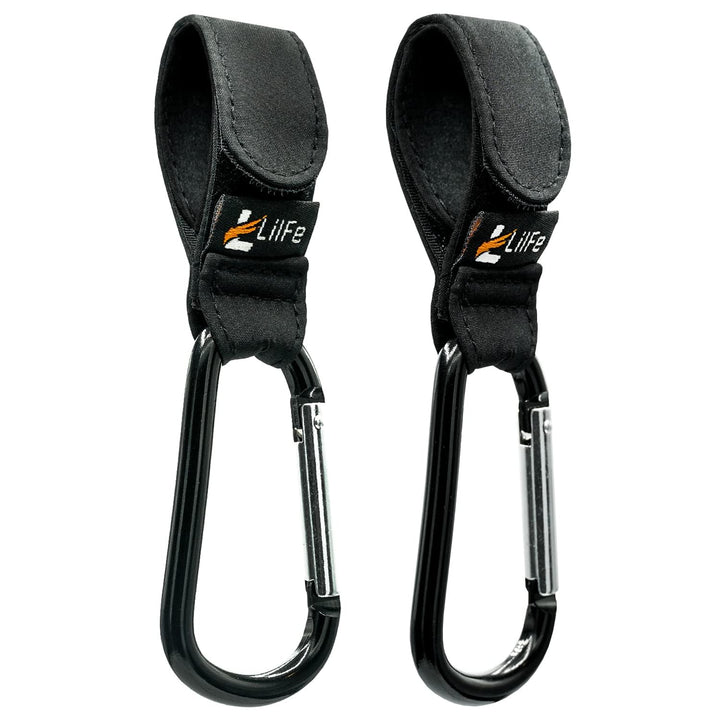 2 Pcs Black Baby Stroller Hooks for Hanging | Multipurpose Stroller Straps with Durable and Stylish Stroller Clips for Diaper Bags | the Perfect Mummy Hook for Pram, Wheelchair, Shopping and Pet Carts