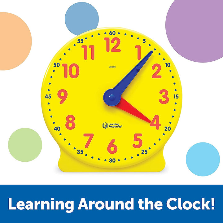 Big Time Learning Clock, Analog Clock, Homeschool, 12 Hour, Basic Math Development, Ages 5+