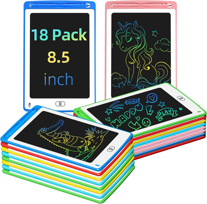 12 Pack LCD Writing Tablet for Kids, 8.5 Inch Colorful Doodle Board Drawing Tablet, Erasable Doodle Pad for Toddlers, Educational Learning Toys Birthday Gifts for Boys Girls Age 3 4 5 6 7 8