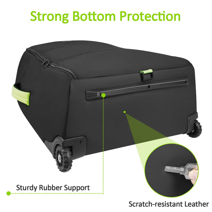 Padded Stroller Travel Bag with Wheels for Airplane Fit for Nuna Mixx Next, Triv Next and Triv Lx, Gate Check Stroller Bag with Inner Wheel Pocket, Stroller Cover for Airplane Travel