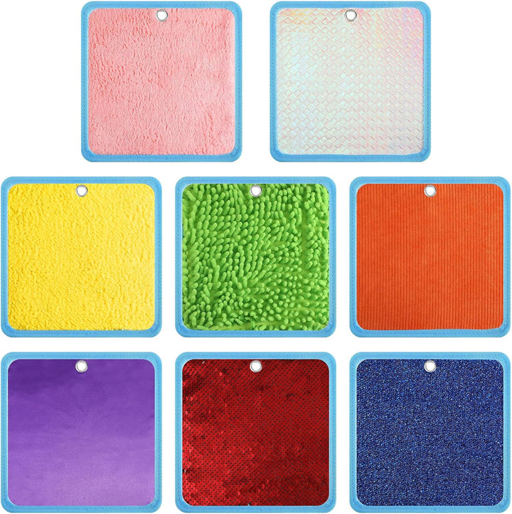 8 Set Mini Sensory Mats Assorted Textured Play Mats Sensory Floor Tiles Educational Tactile Toys for Activity(8.7 Inch,Irregular)