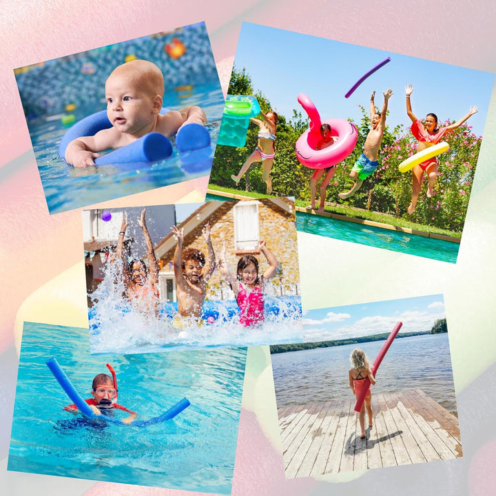Pool Noodles,  5 Pack of 52 Inch Hollow Foam Swim Noodles, Bright Foam Noodles for Swimming, Floating and Craft Projects