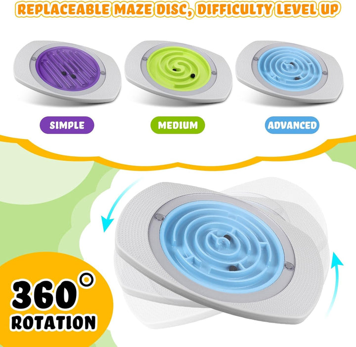 Balance Board for Kids,Rocking Seesaw with 3 Replaceable Maze Boards Plastic Toddler Maze Wobble Rocker for Sensory Training Boys Girls Adult Physical Therapy(Labyrinth)