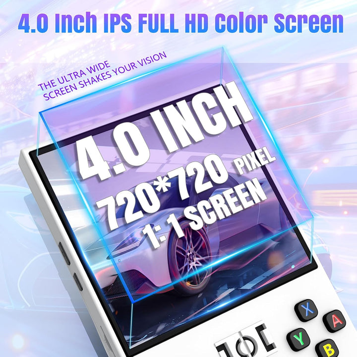 2025 New Upgrade R36MAX Retro Handheld Game Console with 64G Built-In 18000+ Classic Games, Portable Hand Held Open Source Linux System 4.0-In 4K HD IPS Screen Video Player (White 64GB)