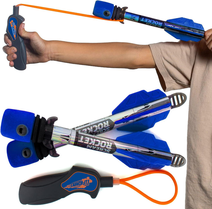 Light up Foam Rocket Toys for Kids: Best LED Rocket Launcher Slingshot Lights up & Makes Noise! for Boys & Girls. Outdoor Toy Party Favors Pool Toys & Great Gifts for Ages 8 9 10 11 12 13