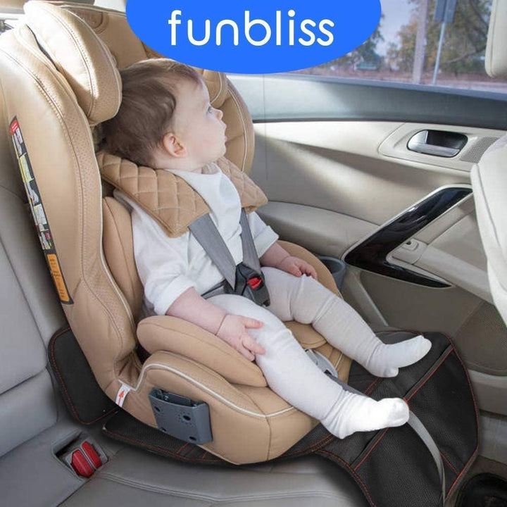 Car Seat Protector for Child Car Seat,Auto Seat Cover Mat for under Carseat with Thickest Padding to Protect Leather & Fabric Upholstery,Pvc Leather Reinforced Corners