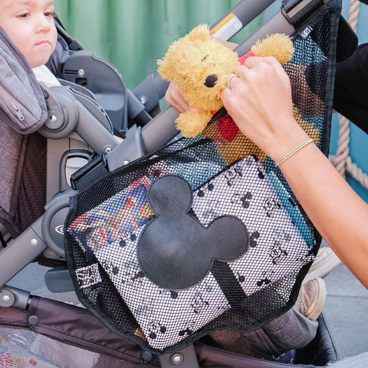 Disney Baby by  Side Sling Cargo Net, Stroller Organizer & Storage, Mickey Black