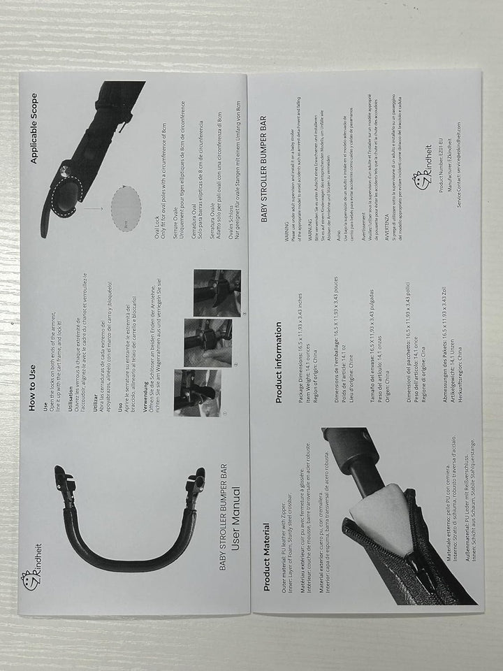 Baby Stroller Bumper Bar,Armrest, Handle, Crossbar Accessories for BBZ Yoyo and Yoyo+,Black PU Leather