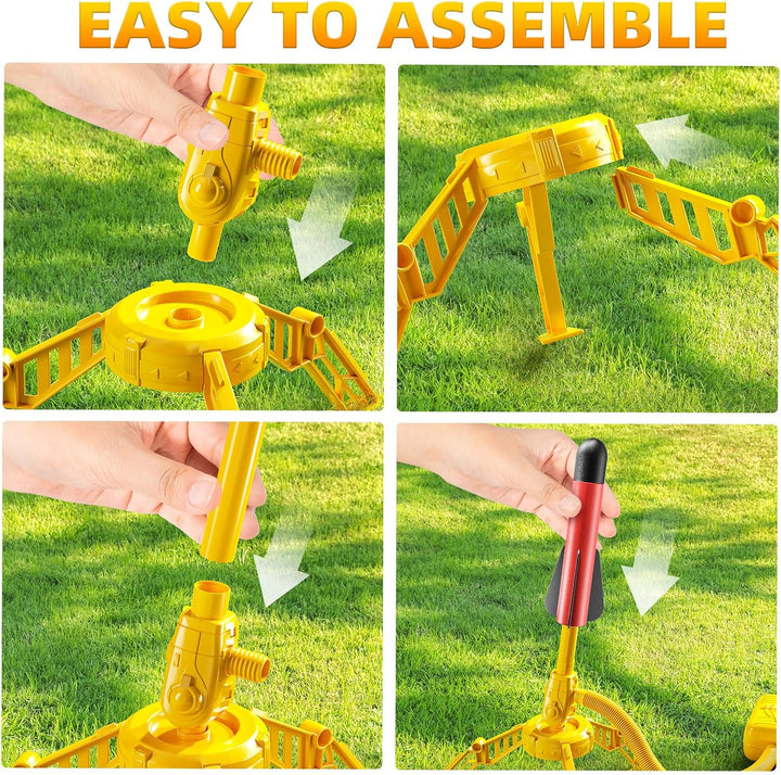 Rocket Launcher for Kids, 12 Foam Rockets, Launch up to 100+Ft, Outdoor outside Backyard Toys for Boys & Girls, Birthday Gift Toys for Kids Boys Girls Age 3 4 5 6 7 8 Years Old
