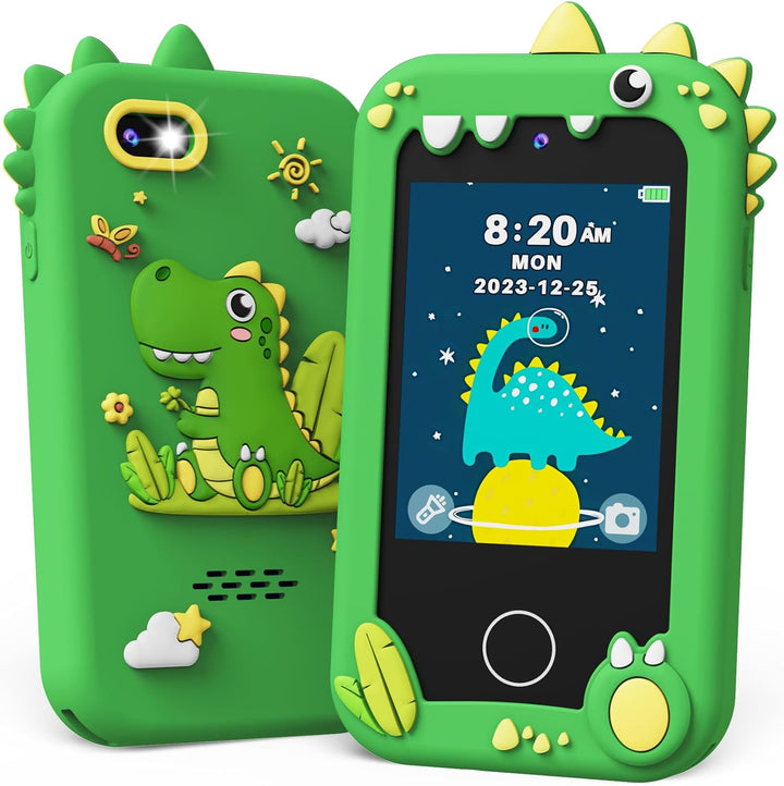 Kids Smart Phone, Touchscreen HD Dual Camera Cell Phone for Kids, Christmas Birthday Gifts Dinosaur Toddler Play Phone for Boys 3-10, Travel Toy Preschool Learning Education Toy