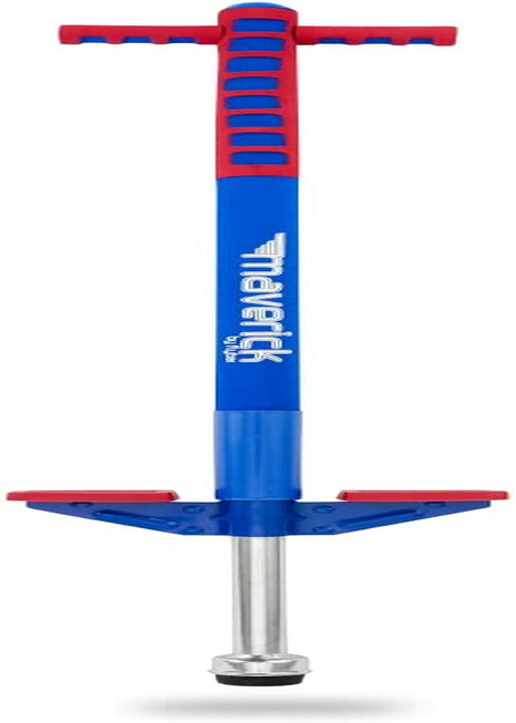 Maverick Foam Pogo Stick for Kids Age 5 and Up, 40 to 80 Pounds, Pogo Stick for Boys and Girls (Red/Blue)