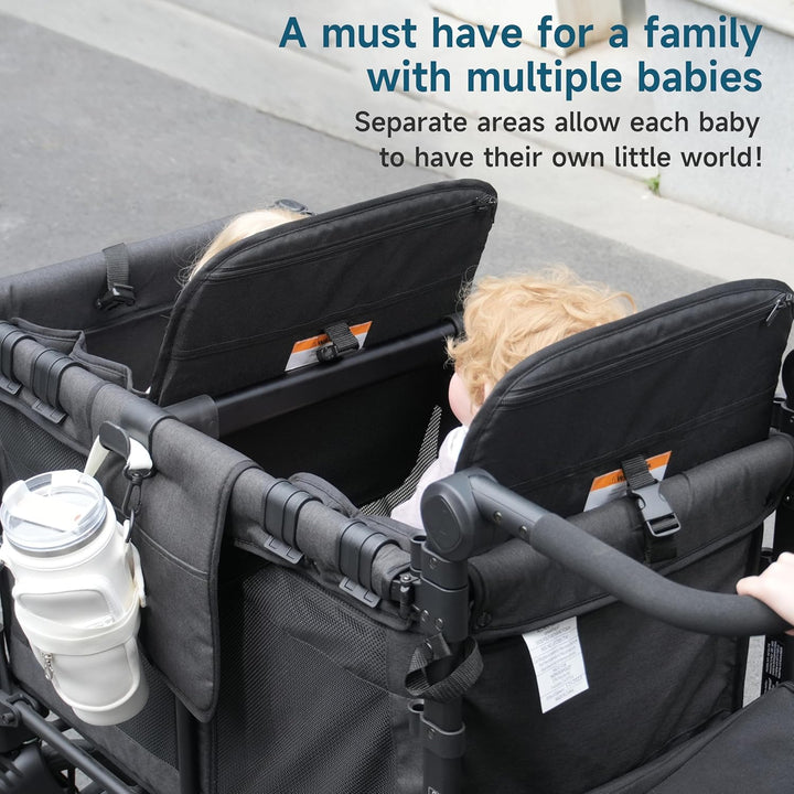 Forward-Facing Bus-Style Seating Upgrade Stroller Wagon Support Bar Compatible with Wonderfold W4 Elite/Luxe (4 Seater), Wonderfold Wagon W4 Accessories for Kids, Removable & Easy to Install.