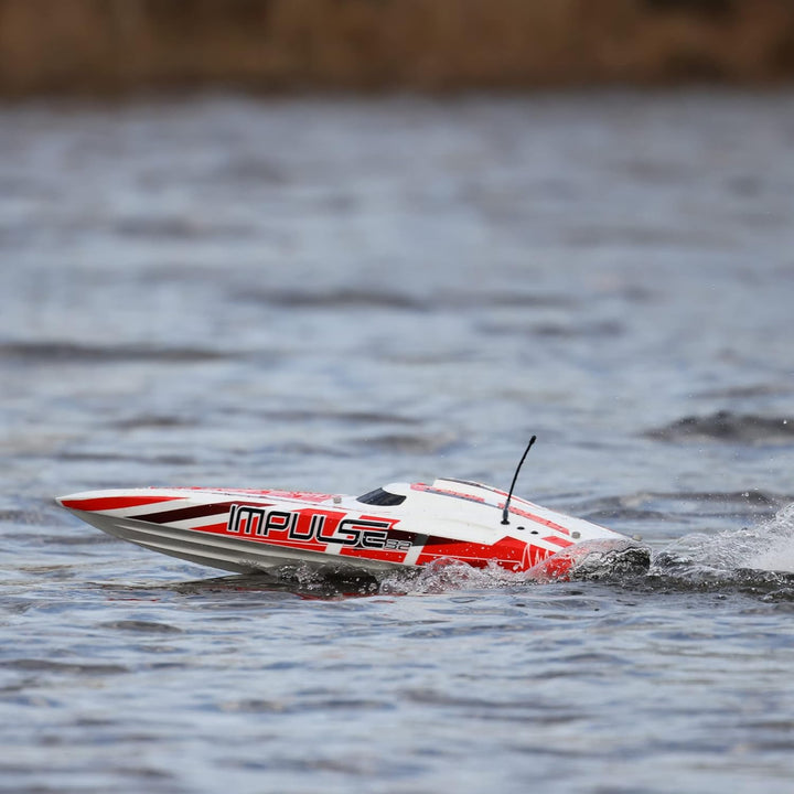 RC Impulse 32" Brushless Deep-V RTR Battery and Charger Not Included with Smart White/Red PRB08037T2