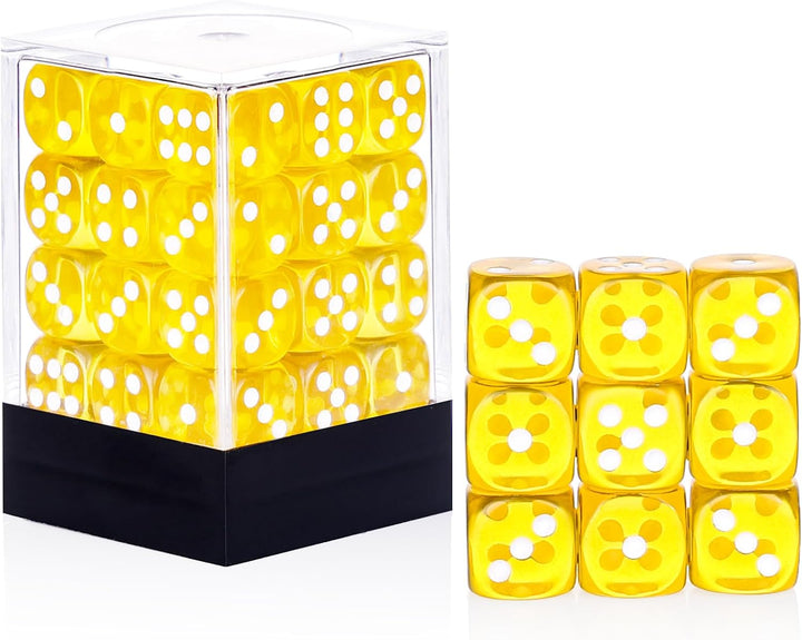 36 Pieces 12Mm 6 Sided Mini Dice Set,Pearl Pattern D6 Game Dice Set,6 Sided Standard Game Dice for Board Games Dice Games Classroom Teaching Dices Game, with Portable Gaming Box(Black)