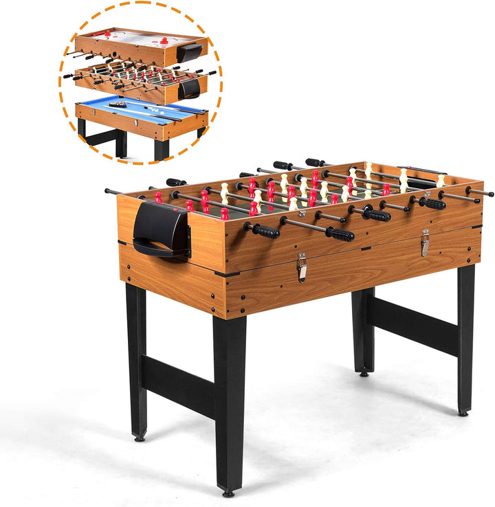 3 in 1 Multi Game Table, 49 Inch with Foosball Hockey & Billiards, Competition Sized Combo Game Table for Home, Game Room, Bar, Party, Club