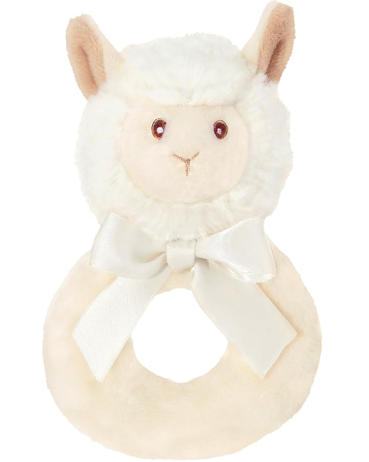 Bearington Baby Touchdown, 5.5 Inch Plush Stuffed Baby Football Soft Ring Rattle - Newborn Toys - Soft Rattle