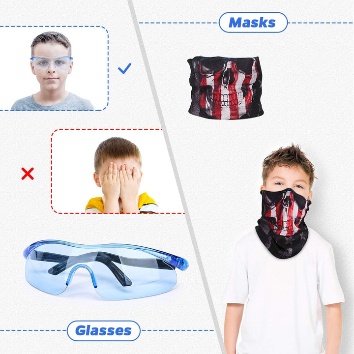 Kids Tactical Vest Kit for Nerf Guns Series with Refill Darts,Dart Pouch, Reload Clips, Tactical Mask, Wrist Band and Protective Glasses, Toys for 8 9 10 11 12 Year Boys