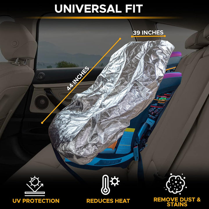 Baby Car Seat Sun Shade Cover | Infant Carseat Heat Protector Keeps Toddler Seat at a Cool Temperature | Reflective Car Seat Sunshade Blocks Out Heat | Baby Travel Accessories