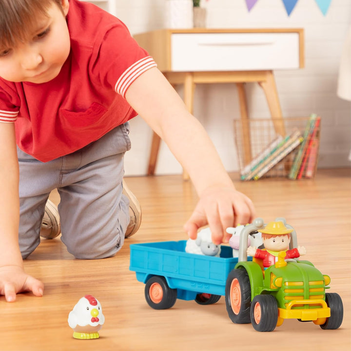– Farm Toys for Toddlers, Kids – Lights & Sounds Toy Tractor – 7 Pieces Pretend Play Set – Tractor, Trailer, Animals – 18+ Months