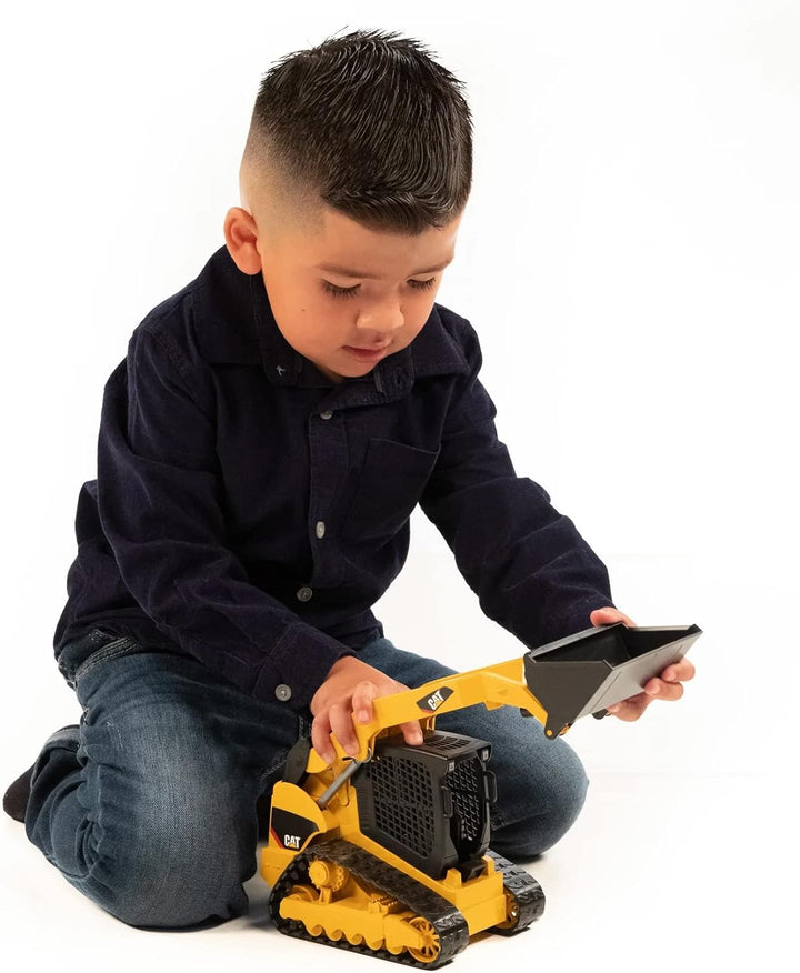 Toys - Construction Realistic CAT Compact Track Loader with Adjustable and Lockable Loading Arm and Moveable Rubber Chains - Ages 3+