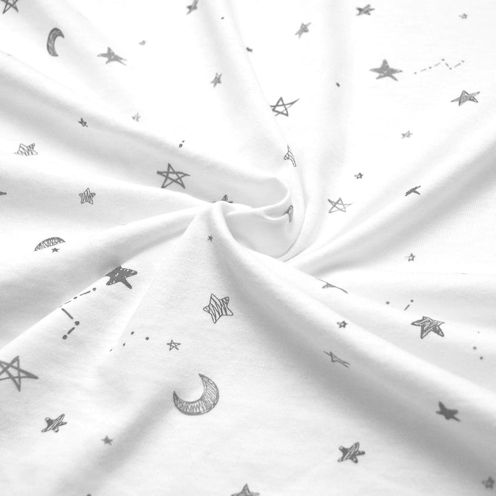 2 Pack 100% Natural Cotton Fitted Pack and Play Sheets 39" X 27" - Soft & Breathable Pack N Play Sheets for Playard & Mini Crib Mattress, Gray Star/Gray Zigzag, for Boys & Girls