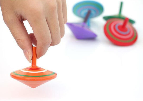 Gyroscope, 3 Pcs/Set Handmade Painted Wood Spinning Tops, Educational Kindergarten Toys