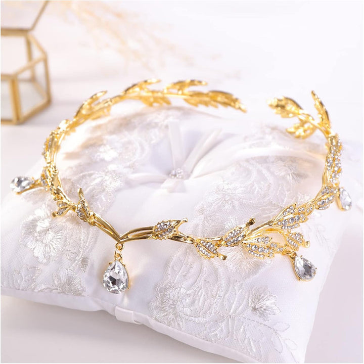 Party Girls Headband Wedding Headwear Bridal Headpieces Princess Hair Accessories Frontal Chain Head Jewelry Women Tiaras(Rose Gold)