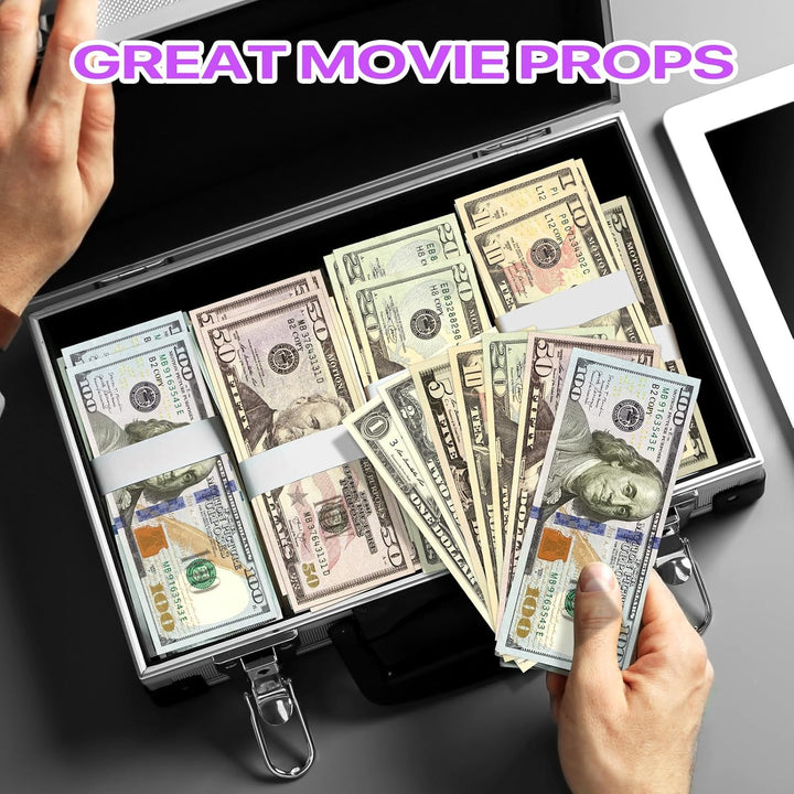 210 Pcs Fake Money Prop Money Play Money - Realistic Dollar Bills for Movie Filming, Kids Games, Party Fun, and Magic Tricks