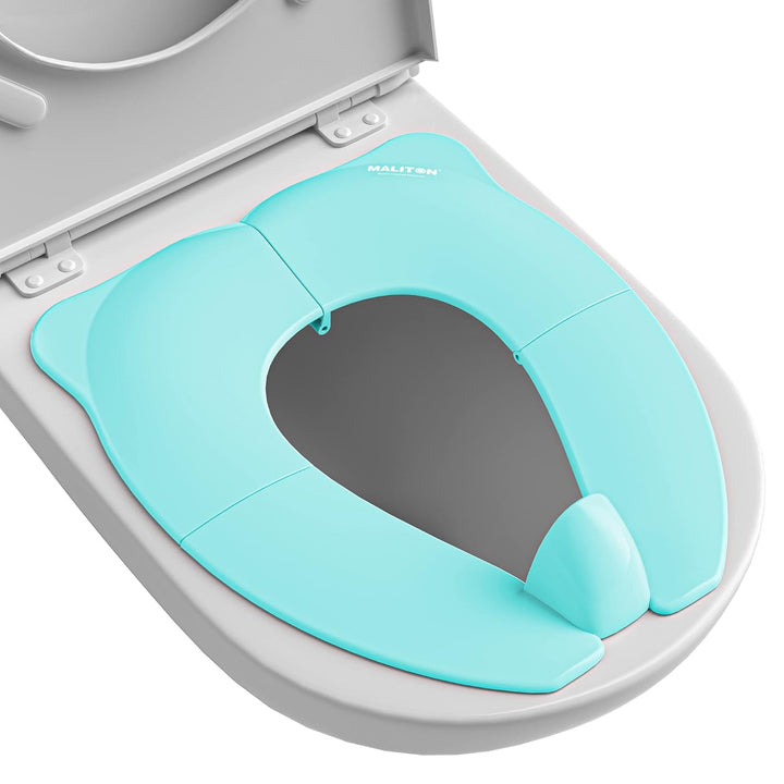Travel Potty Seat for Toddler & Kid,  Portable Potty Seat with Storage Bag, Foldable Potty for Toddler Travel, Non-Slip Potty Training Toilet Seat Cover with Splash Guard (Grey)