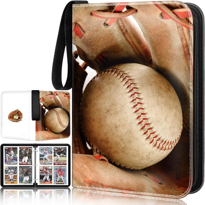 Soccer Card Binder, 2024-2025 Soccer Trading Cards Binder with Wristband, 440 Double Sided Pockets Sleeves PU Card Albums Fit for Sports Cards for Collectors Boys and Girls Fans Gift