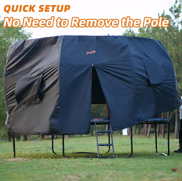 round Trampoline Tent for Kids(Tent Only),Fit for 6/8 Curved Poles round Trampolines, Trampoline Shade Cover with LED Light, Trampolien Accessories, Anti-Tear