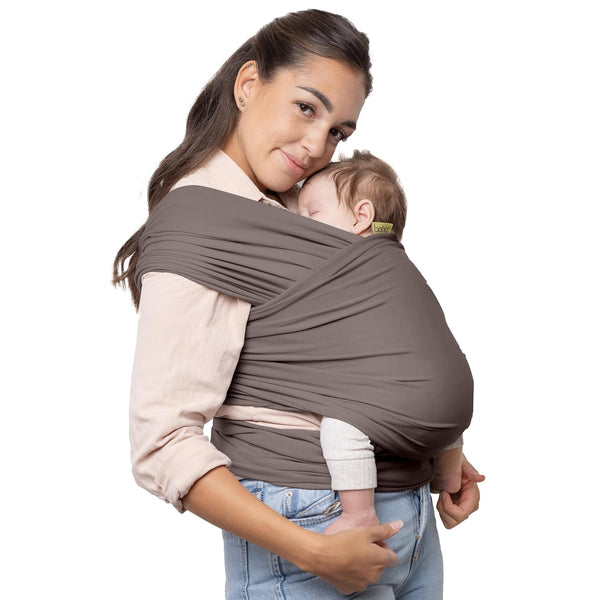 Baby Wrap Carrier – Original Baby Sling Carrier for Newborns (7–35 Lbs), Soft, Secure, Hands-Free & Ergonomic, Ideal for Comfortable Bonding, New Parents (Grey)