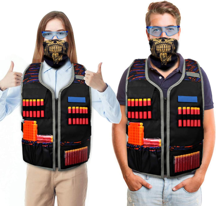 Large Size Adjustable Toy Tactical Vest Kit Compatible with Nerf N-Strike Elite Series for Men, Big Kids Xl-Size