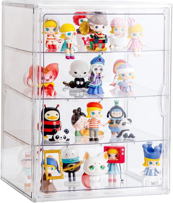 3 Tiers Clear Display Case for Figures, Acrylic Storage Organizers Box with Magnetic Door, Wall-Mounted Dustproof Showcase for Collectibles Action Figure