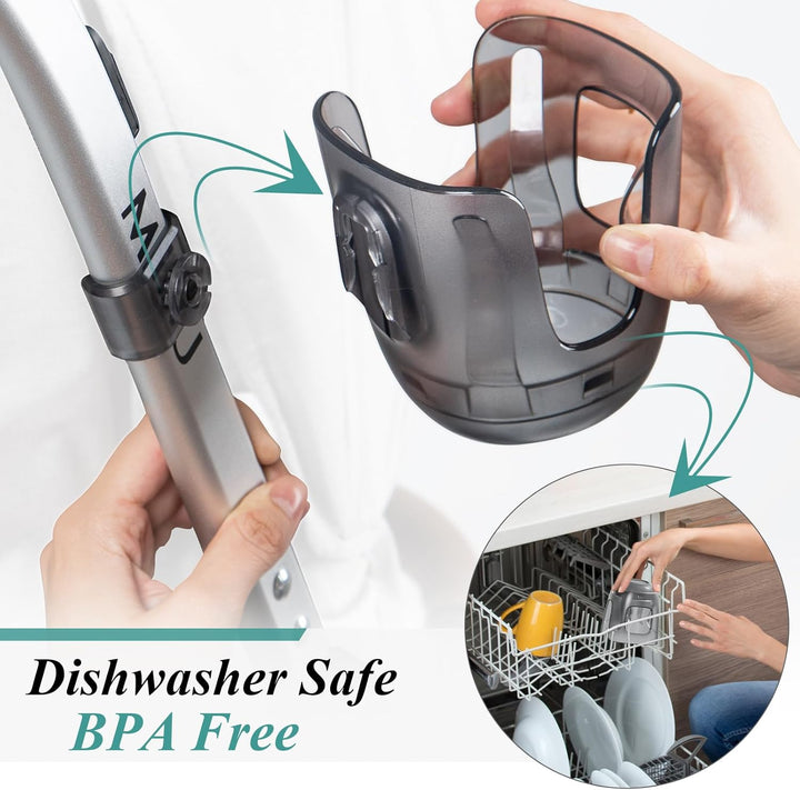 Stroller Cup Holder Fits for Uppababy Vista/Vista V2/Vista V3/Cruz/Cruz V2/Minu/Minu V2/Minu Duo, Securely Hold the Cup, Quick Attachment, Folds with Stroller, Drinking on the Go, 1Pack