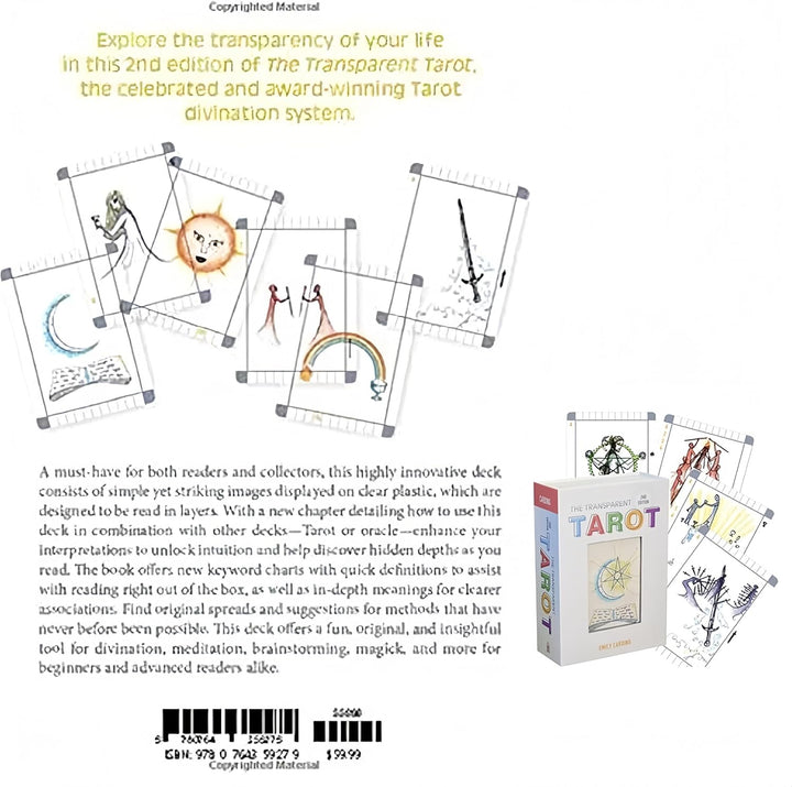 The Transparent Tarot Deck & Guidebook Box Set – Ideal for Beginners, Clear Card Meanings for Fortune Telling & Tarot Divination