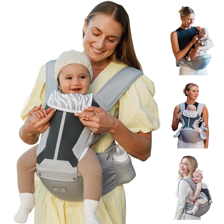 Baby Carrier,  Safety-Certified 6-In-1 Baby Carrier Newborn to Toddler, Adjustable Detachable Infant Baby Hip Seat Carrier for 7-50Lbs, All Seasons, Perfect for Shopping Travelling